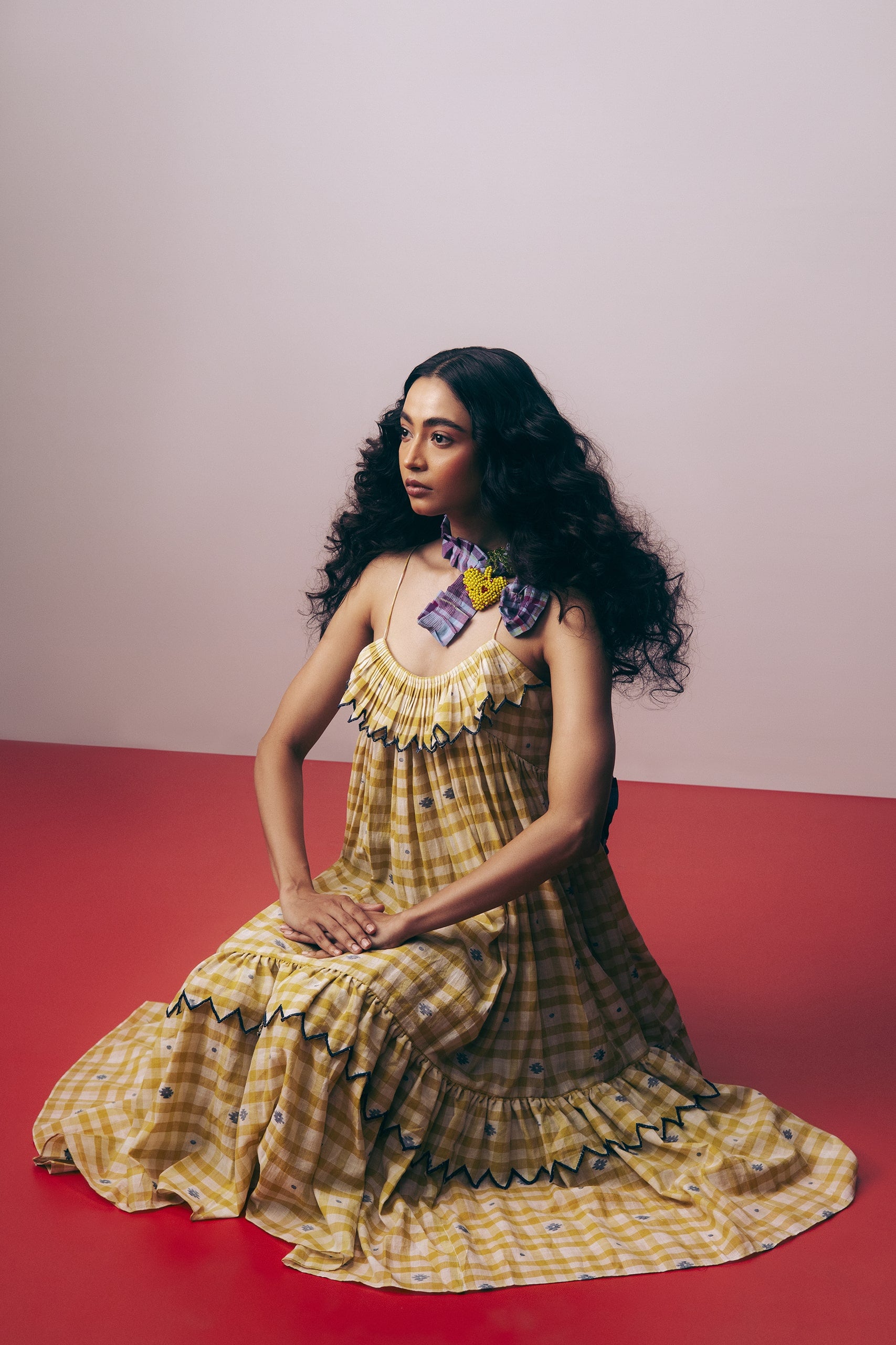 Sunlit Mosaic Frill Dress