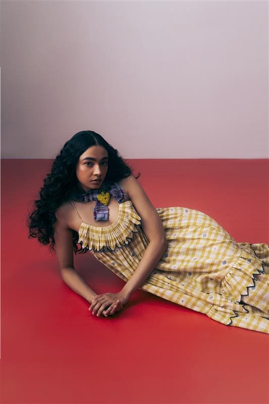 Sunlit Mosaic Frill Dress
