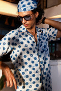 Indigo Polka Bloom Shirt