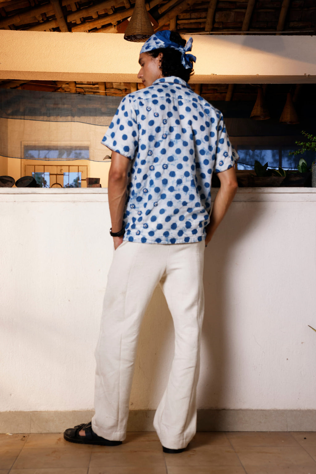 Indigo Polka Bloom Shirt