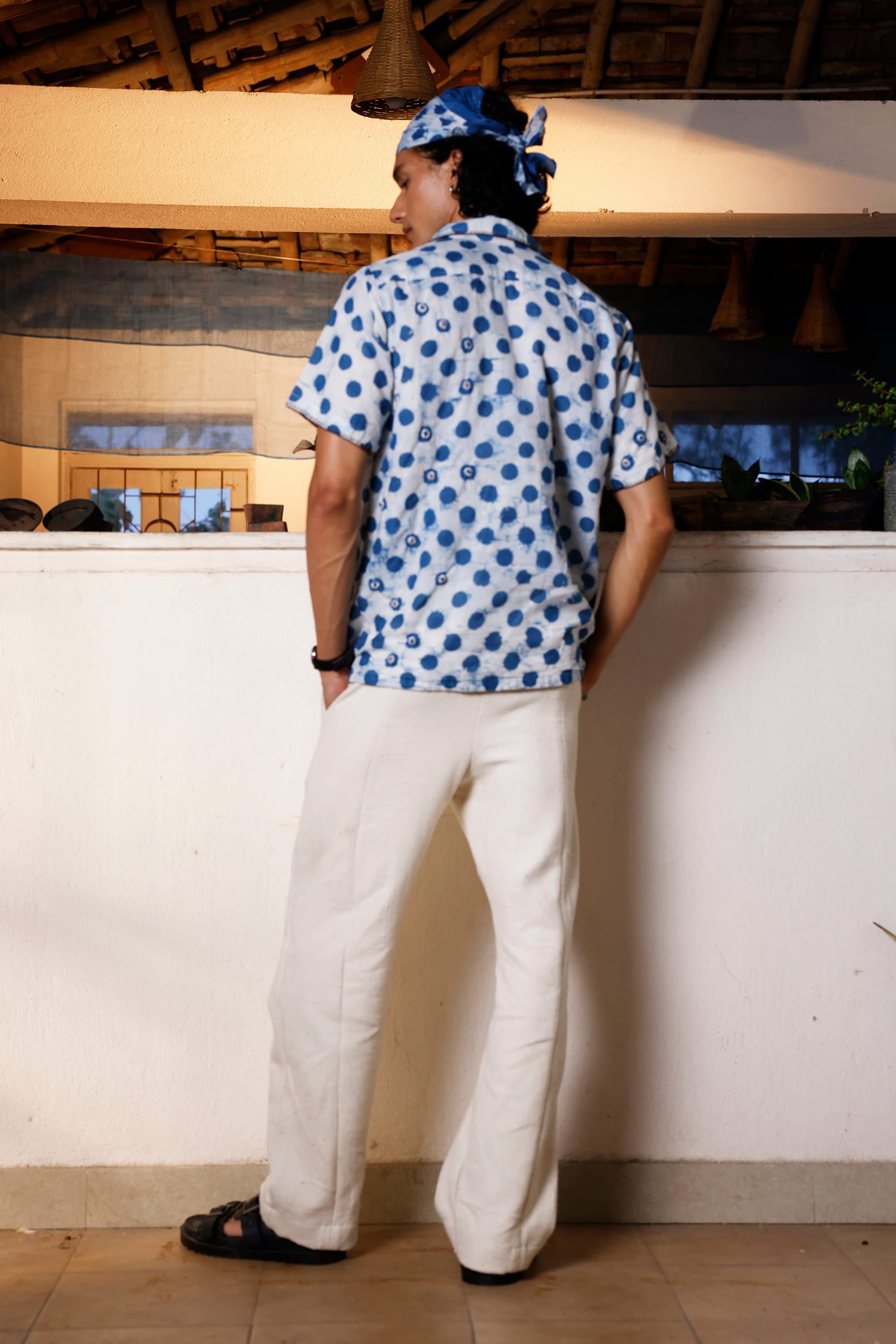 Indigo Polka Bloom Shirt