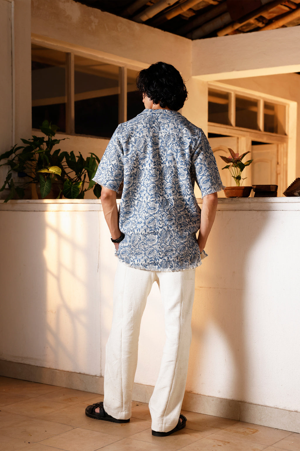 Indigo Filigree Khadi Shirt