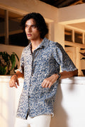 Indigo Filigree Khadi Shirt