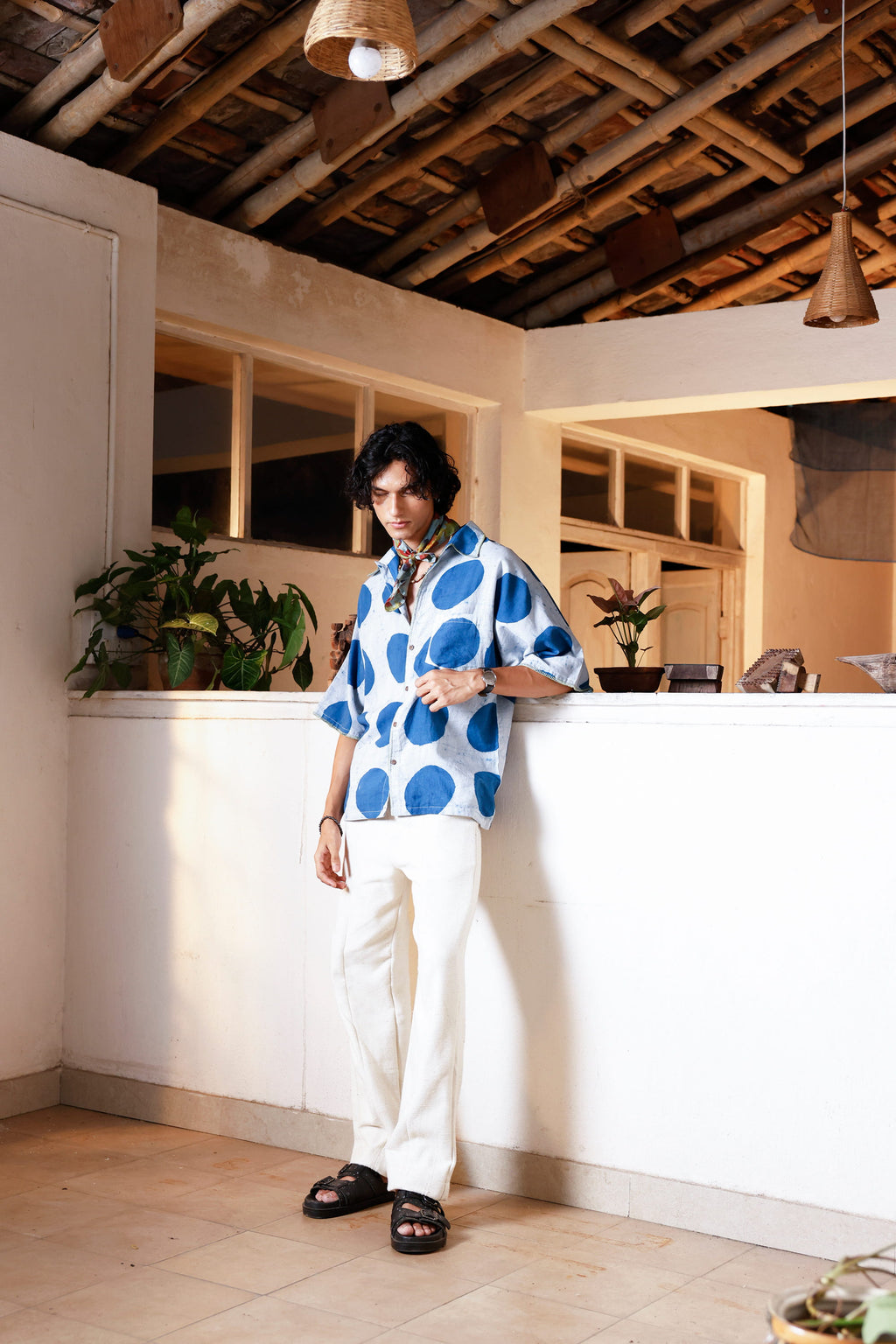 Indigo Orbit Kimono Shirt