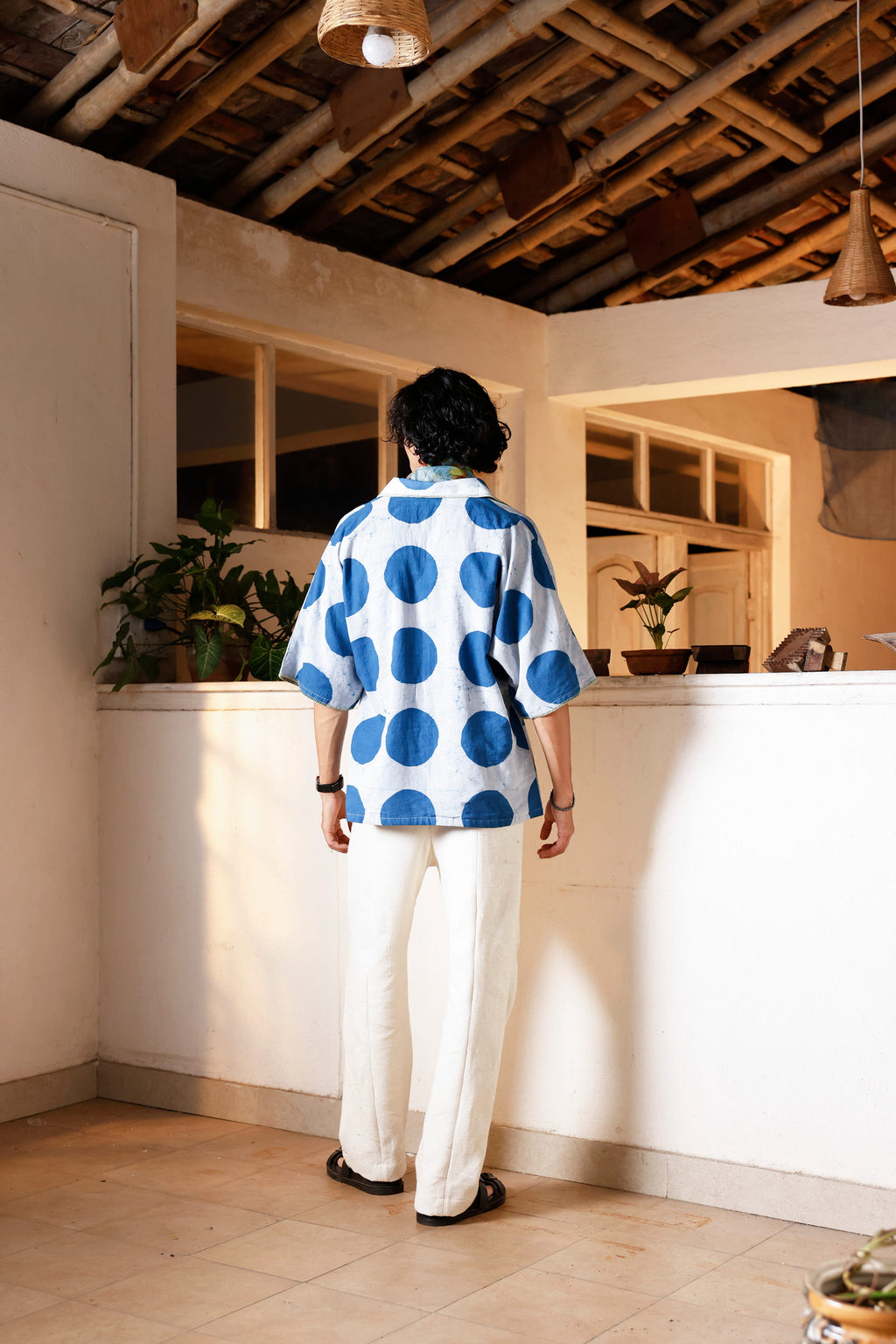 Indigo Orbit Kimono Shirt