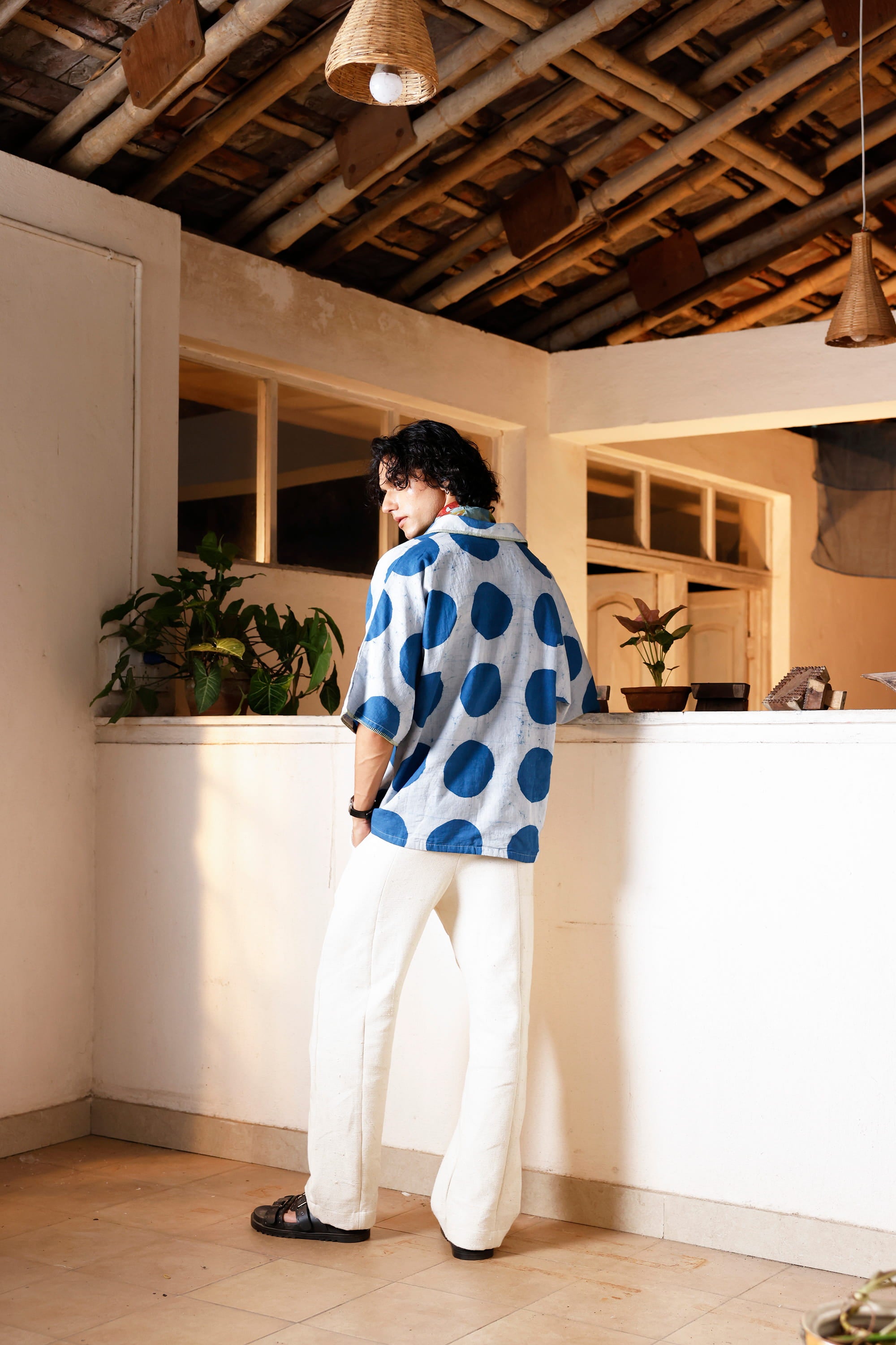 Indigo Orbit Kimono Shirt