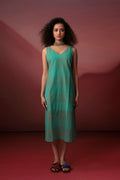 Turquoise Checks Dress