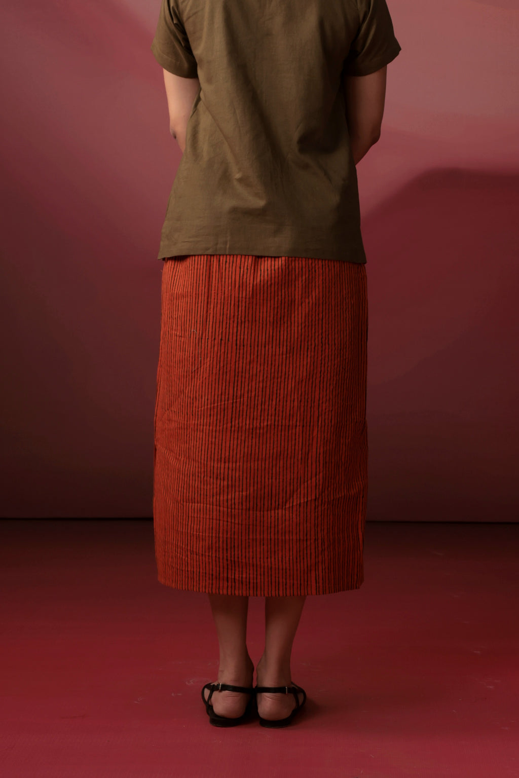 Rust Striped Skirt