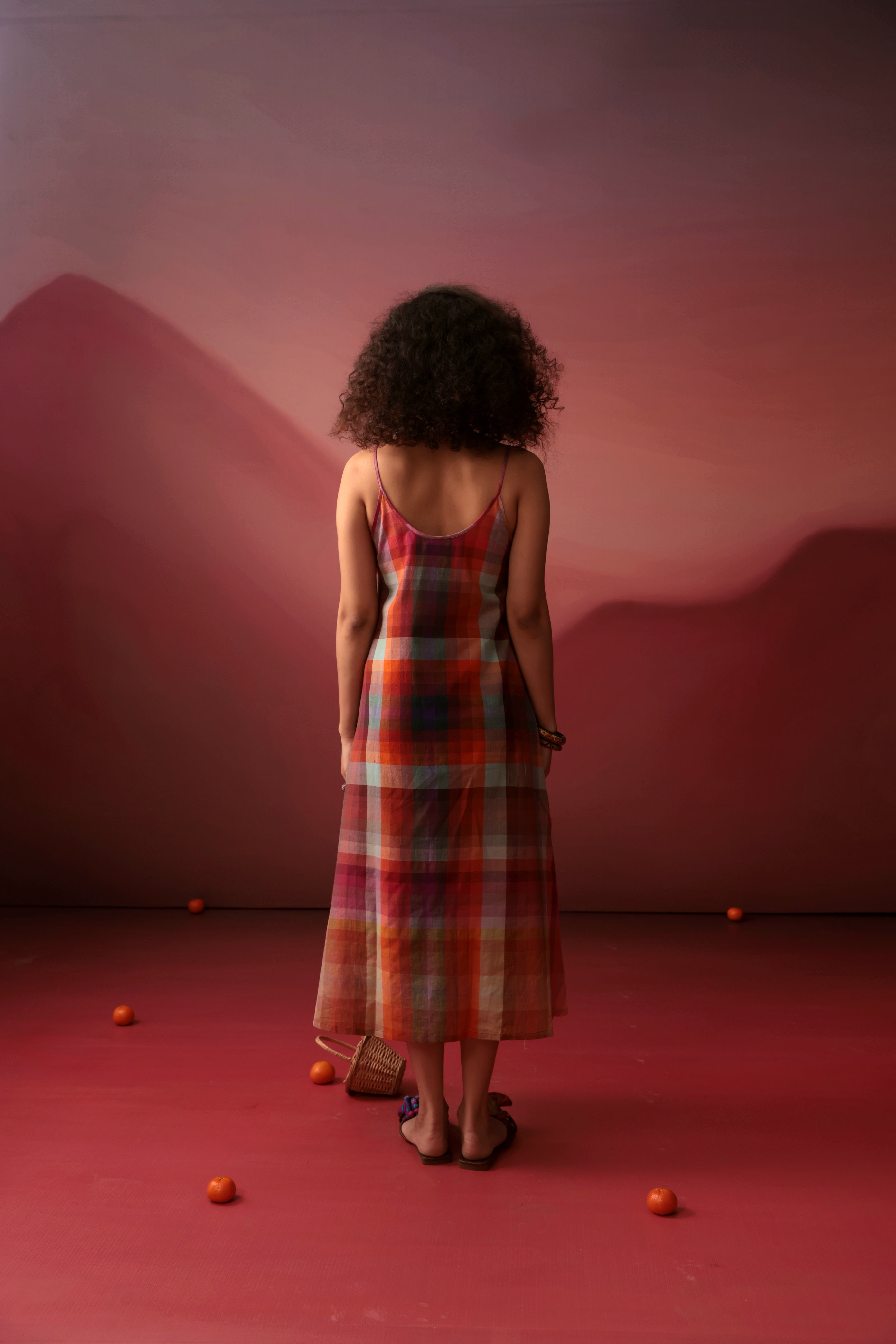 Sunset Plaid Slip Dress