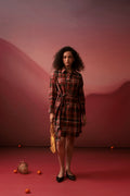 Autumn Plaid Shirt Dress