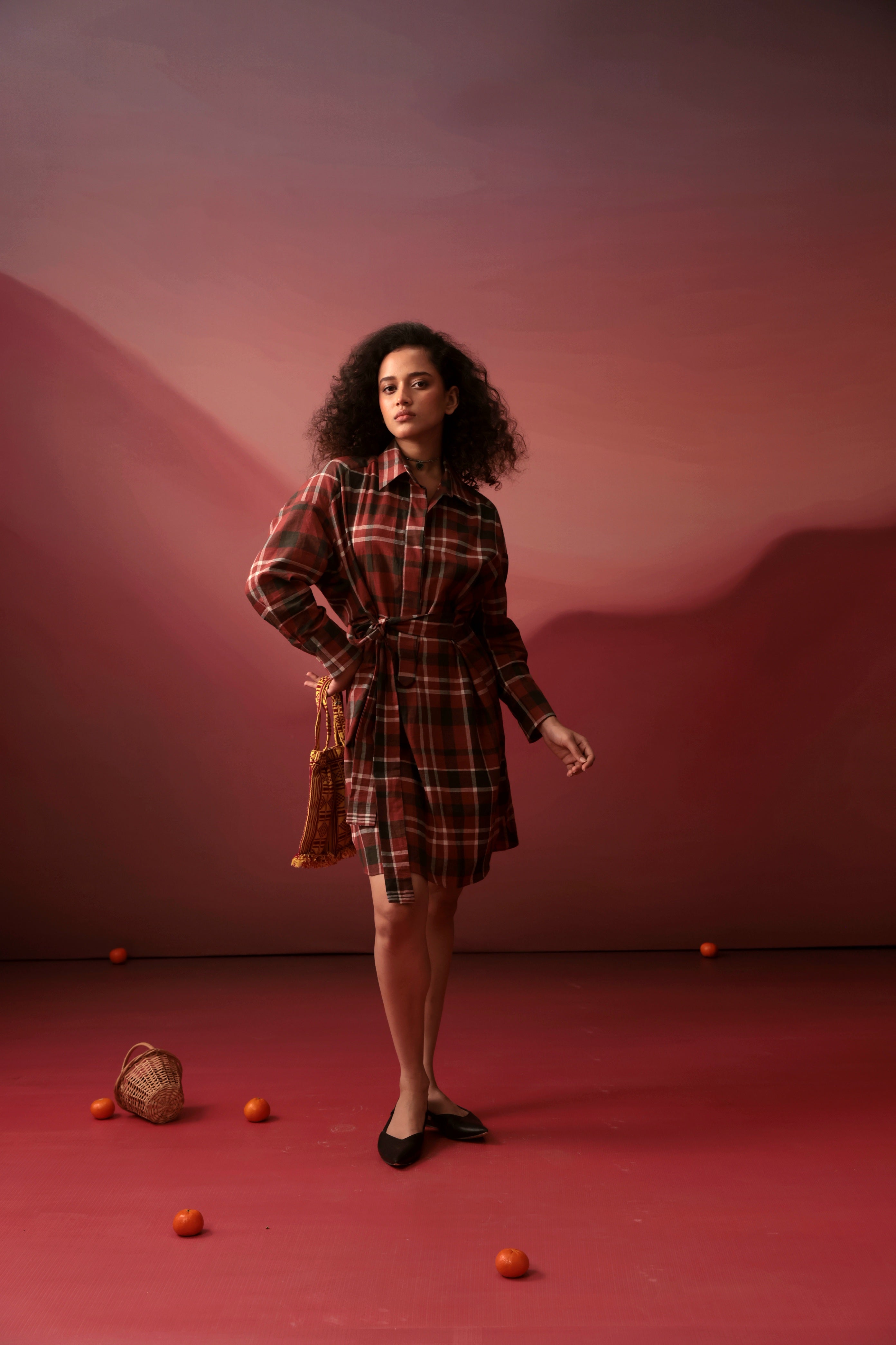 Autumn Plaid Shirt Dress