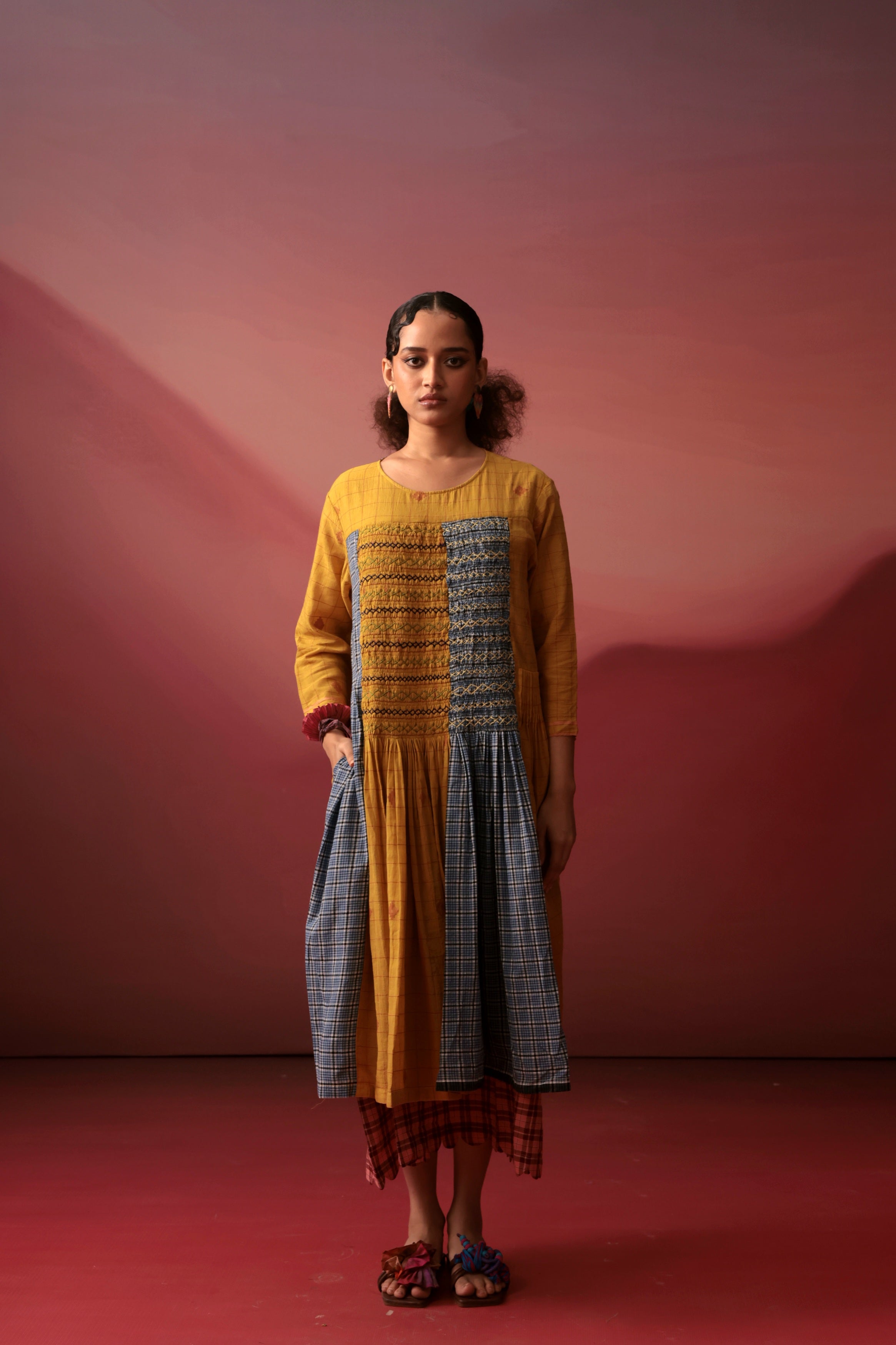 Emara Smocked Midi Dress