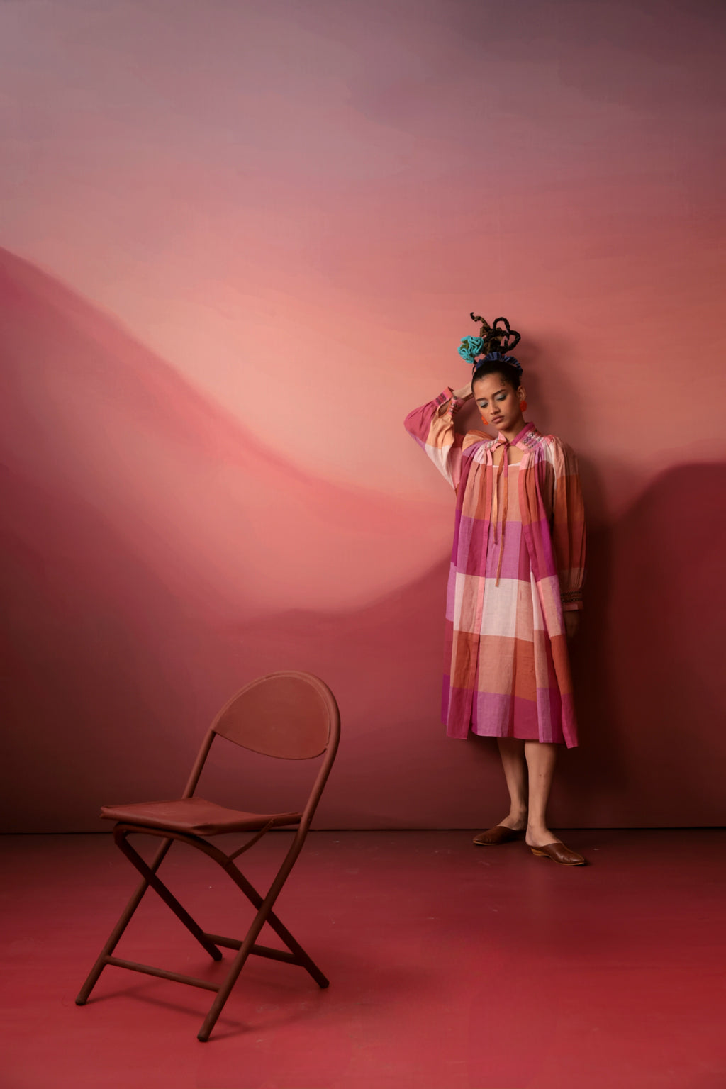 Peony Pink Checks Dress