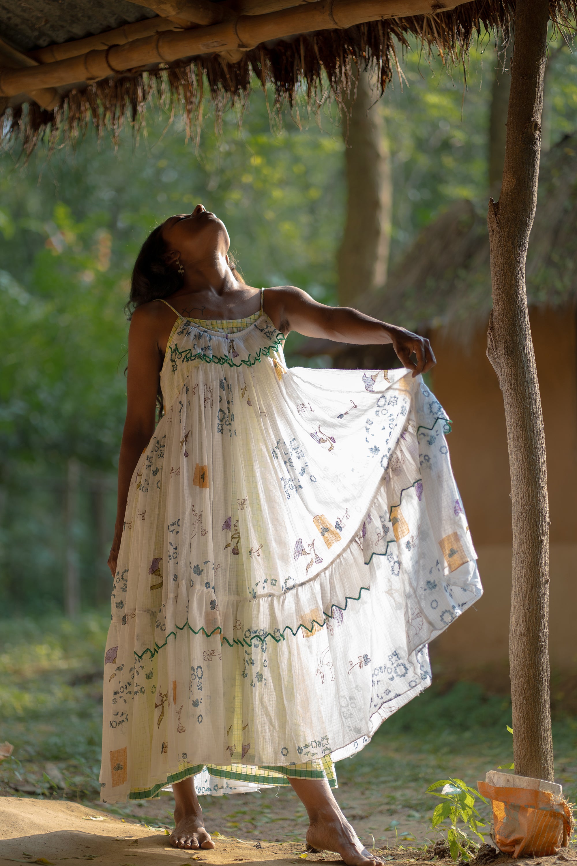 Forest Whirl Gathered Dress