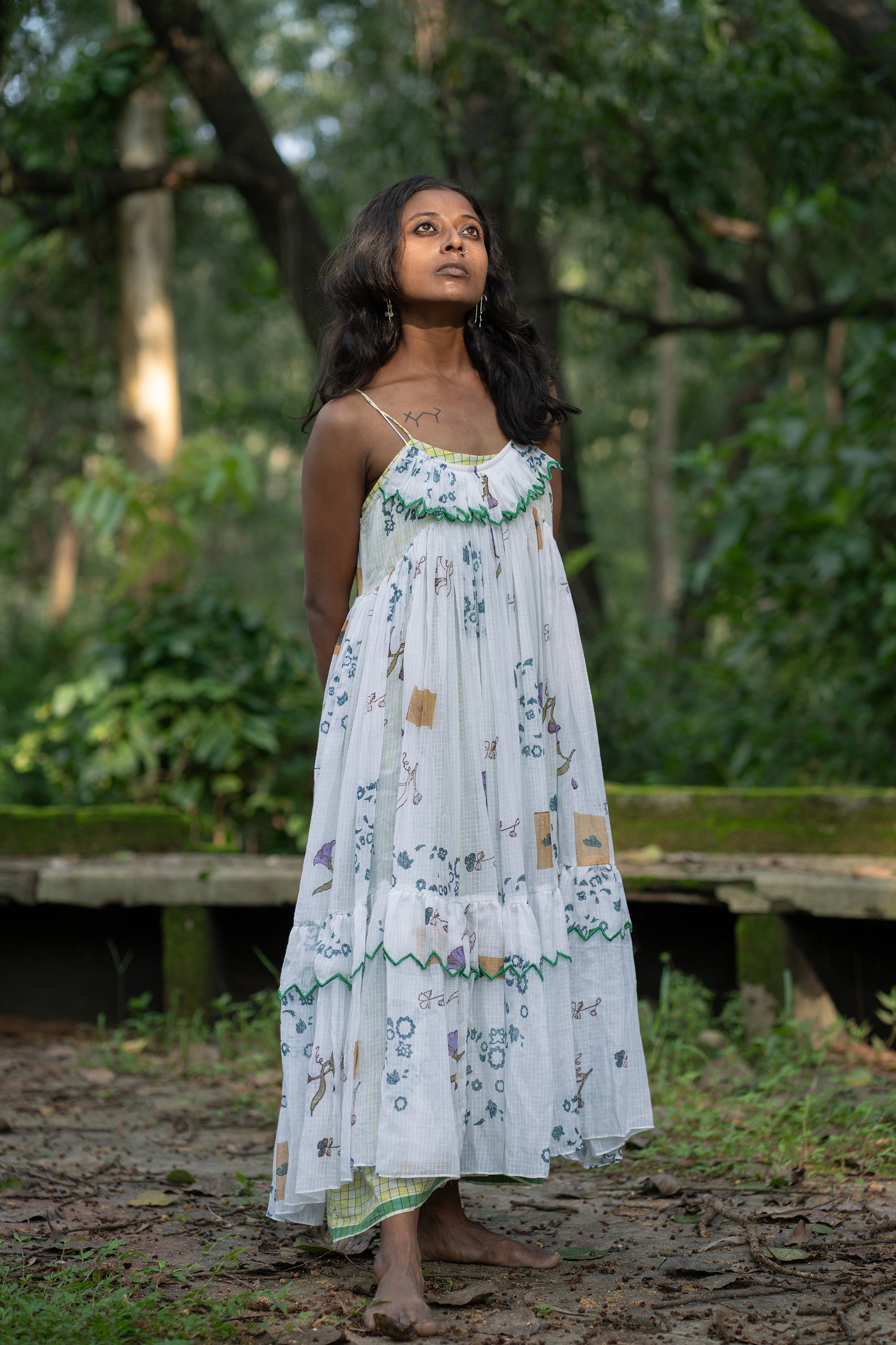 Forest Whirl Gathered Dress